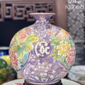 Bình Hút Lộc Nhị Cảnh Thuận Buồm Xuôi Gió -Sen Cá H35
