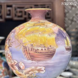 Bình Hút Lộc Thuận Buồm Xuôi Gió Vẽ Vàng H35 Màu Tím