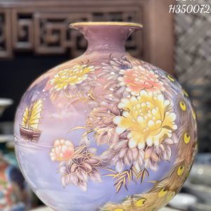 Bình Hút Lộc Thuận Buồm Xuôi Gió Vẽ Vàng H35 Màu Tím