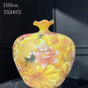 Túi Tài Lộc Sen Hạc Vẽ Vàng H35