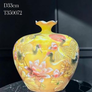 Túi Tài Lộc Sen Hạc Vẽ Vàng H35