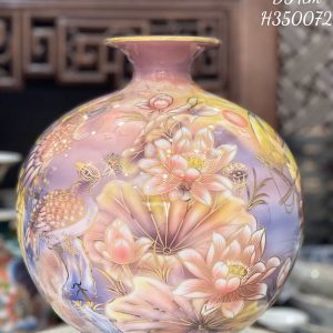 Bình Hút Lộc Công Danh Phú Qúy Vẽ Vàng H35 Màu Tím
