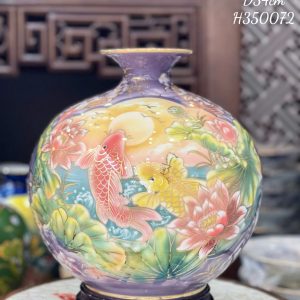 Bình Hút Lộc Nhị Cảnh Thuận Buồm Xuôi Gió -Sen Cá H35