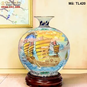 bình hút lộc Bát Tràng Thuận Buồm Xuôi Gió H35 - Mã TL420