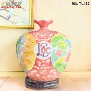 Bình Hút Lộc Công Danh Phú Quý Dáng Túi H35 - Mã TL452 - Ảnh 2