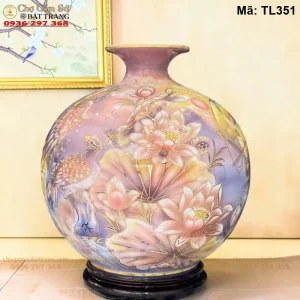Bình Hút Lộc Công Danh Phú Quý Vẽ Vàng H35 Màu Tím - Mã TL351 - Ảnh 2