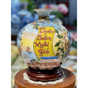 Bình Hút Lộc Nhị Cảnh Công Danh Phú Qúy-Thuận Buồm Xuôi gió Vẽ Vàng H30