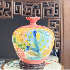 Bình Hút Lộc Vẽ Công Danh Phú Qúy Dáng Túi H35