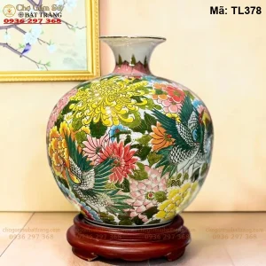 Bình Hút Lộc Hạc Ngàn Hoa Sinh Phú Quý Vẽ Vàng H30 - Mã TL378 - Ảnh 2