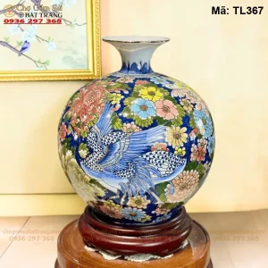 Bình Hút Lộc Hạc Ngàn Hoa Sinh Phú Quý Vẽ Vàng H35 - Mã TL367 - Ảnh 2