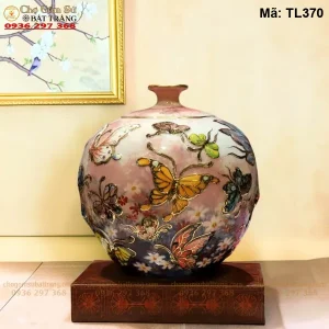 Bình Hút Lộc Họa Tiết Hoa Bướm - Mã TL370