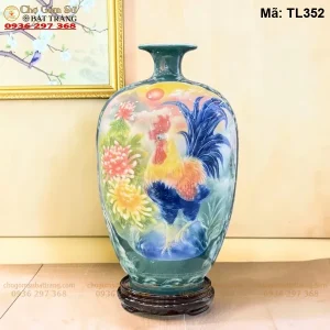 Bình Hút Lộc Kim Kê Đại Cát Dáng Cao H50 - Mã TL352