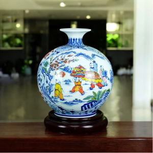 Bình Hút Lộc -Tấn Tài Tấn Lộc-Men Lam H35