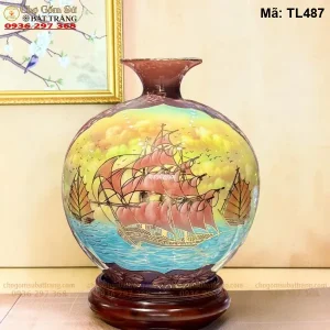 Bình Hút Lộc Nhị Cảnh Công Danh Phú Quý Thuận Buồm H35 - Mã TL487 - Ảnh 2