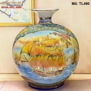 Bình Hút Lộc Nhị Cảnh Thuận Buồm Xuôi Gió Mã Đáo Thành Công H35 - Mã TL490