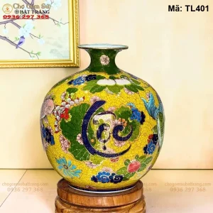 Bình Hút Lộc Niên Niên Hữu Dư Nổi Vẽ Vàng H30 - Mã TL401