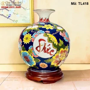 Bình Hút Lộc Tài Lộc Vẽ Vàng H35 - Mã TL418
