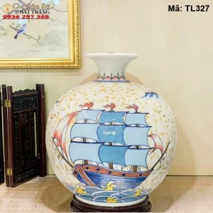 Bình Hút Lộc Thuận Buồm Xuôi Gió Nền Gấm H30 - Mã TL327