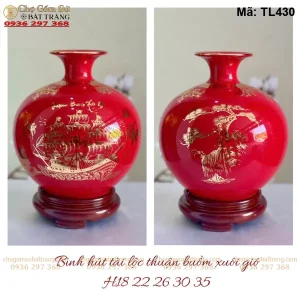 Bình Hút Lộc Thuận Buồm Xuôi Gió Vẽ Vàng - Mã TL430