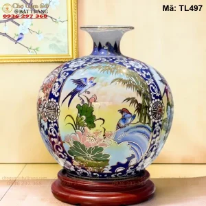 Bình Hút Lộc Tứ Cảnh Vẽ Vàng H30 - Mã TL497 - Ảnh 2