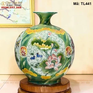 Bình Hút Lộc Tú Cảnh Vẽ Vàng H35 - Mã TL441