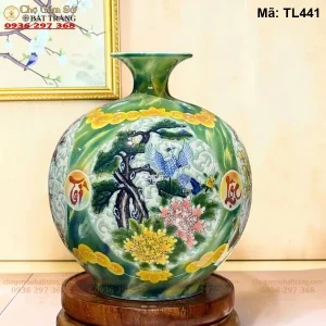 Bình Hút Lộc Tú Cảnh Vẽ Vàng H35 - Mã TL441 - Ảnh 2