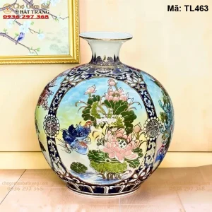 Bình Hút Lộc Tứ Cảnh Vẽ Vàng H35 - Mã TL463 - Ảnh 2