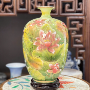 Bình Hút Lộc Sen Hạc Phú Qúy Vẽ Vàng H38
