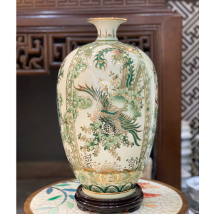 Bình Hút Lộc Tứ Linh Men Hoàng Thổ Vẽ Vàng H50
