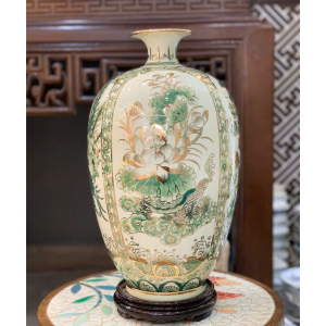 Bình Hút Lộc Tứ Linh Men Hoàng Thổ Vẽ Vàng H50
