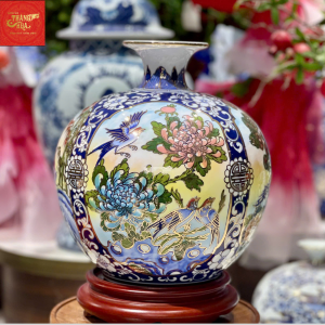 Bình Hút Lộc Tứ Cảnh Vẽ Vàng H30
