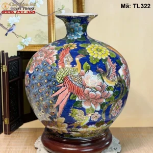 Bình Hút Tài Lộc Bách Điểu Ngàn Hoa Vẽ Vàng H30 - Mã TL322 - Ảnh 2