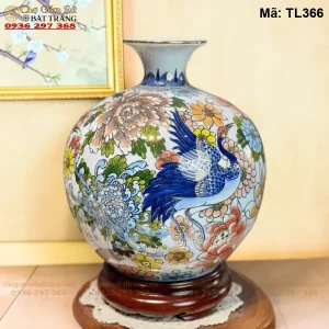 Bình Hút Tài Lộc Hạc Ngàn Hoa Sinh Phú Quý Vẽ Vàng H30 - Mã TL366 - Ảnh 2