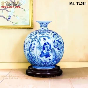 Bình Hút Tài Lộc Mã Đáo Thành Công Men Loang Đắp Nổi Vẽ Vàng - Mã TL384 - Ảnh 2