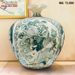 Bình Hút Tài Lộc Nhị Cảnh Thuận Buồm Xuôi Gió Công Danh Phú Quý Men Hoàng Thổ H35 - Mã TL500