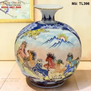 Bình Hút Tài Lộc Nhị Cảnh Thuận Buồm Xuôi Gió – Mã Đáo Thành Công H45 - Mã TL396 - Ảnh 2