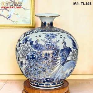 Bình Hút Tài Lộc Nhị Cảnh Thuận Buồm Xuôi Gió – Mã Đáo Thành Công Nổi Vẽ Vàng H30 - Mã TL398