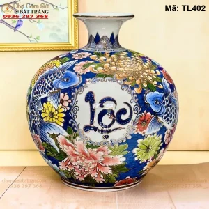 Bình Hút Tài Lộc Niên Niên Hữu Dư Vẽ Vàng H45 - Mã TL402