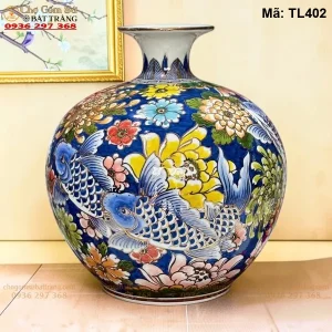 Bình Hút Tài Lộc Niên Niên Hữu Dư Vẽ Vàng H45 - Mã TL402 - Ảnh 2