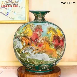 Bình Hút Tài Lộc Thuận Buồm Xuôi Gió – Mã Đáo Thành Công Nổi Vẽ Vàng H35 - Mã TL371 - Ảnh 2