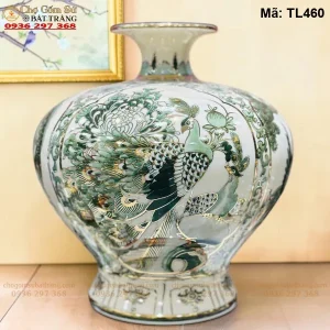 Bình Hút Tài Lộc Tứ Cảnh Men Hoàng Thổ H35 - Mã TL460 - Ảnh 2