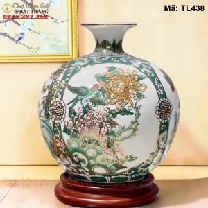 Bình Hút Tài Lộc Tứ Cảnh Vẽ Vàng H30 - Mã TL438 - Ảnh 2
