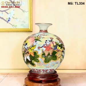 Bình Phong Thủy Bách Nhi Bách Phúc Vẽ Vàng H35 - Mã TL334 - Ảnh 2