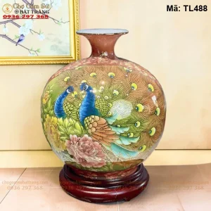 Bình Tài Lộc Nhị Cảnh Thuận Buồm Xuôi Gió Công Danh Phú Quý Vẽ Vàng H35 - Mã TL488 - Ảnh 2