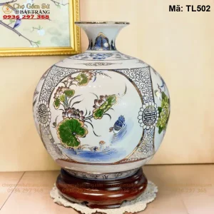 Bình Tài Lộc Tứ Cảnh Vẽ Vàng H30 - Mã TL502 - Ảnh 2