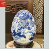 Trứng Tài Lộc – Long Quấn Thủy Men Lam H46
