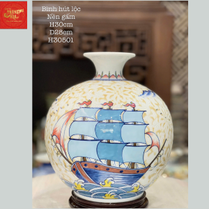 Bình Hút Lộc – Thuận Buồm Xuôi gió Nền Gấm H30