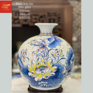 Bình Hút Lộc – Thuận Buồm Xuôi gió Nền Gấm H30