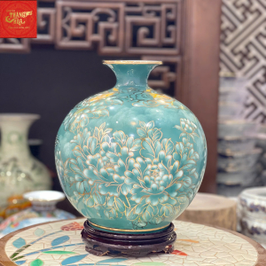Bình Hút Lộc-Mã Nghênh Phúc Lộc Vẽ Vàng H30