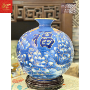 Bình Hút Lộc-Mã Nghênh Phúc Lộc Vẽ Vàng H32